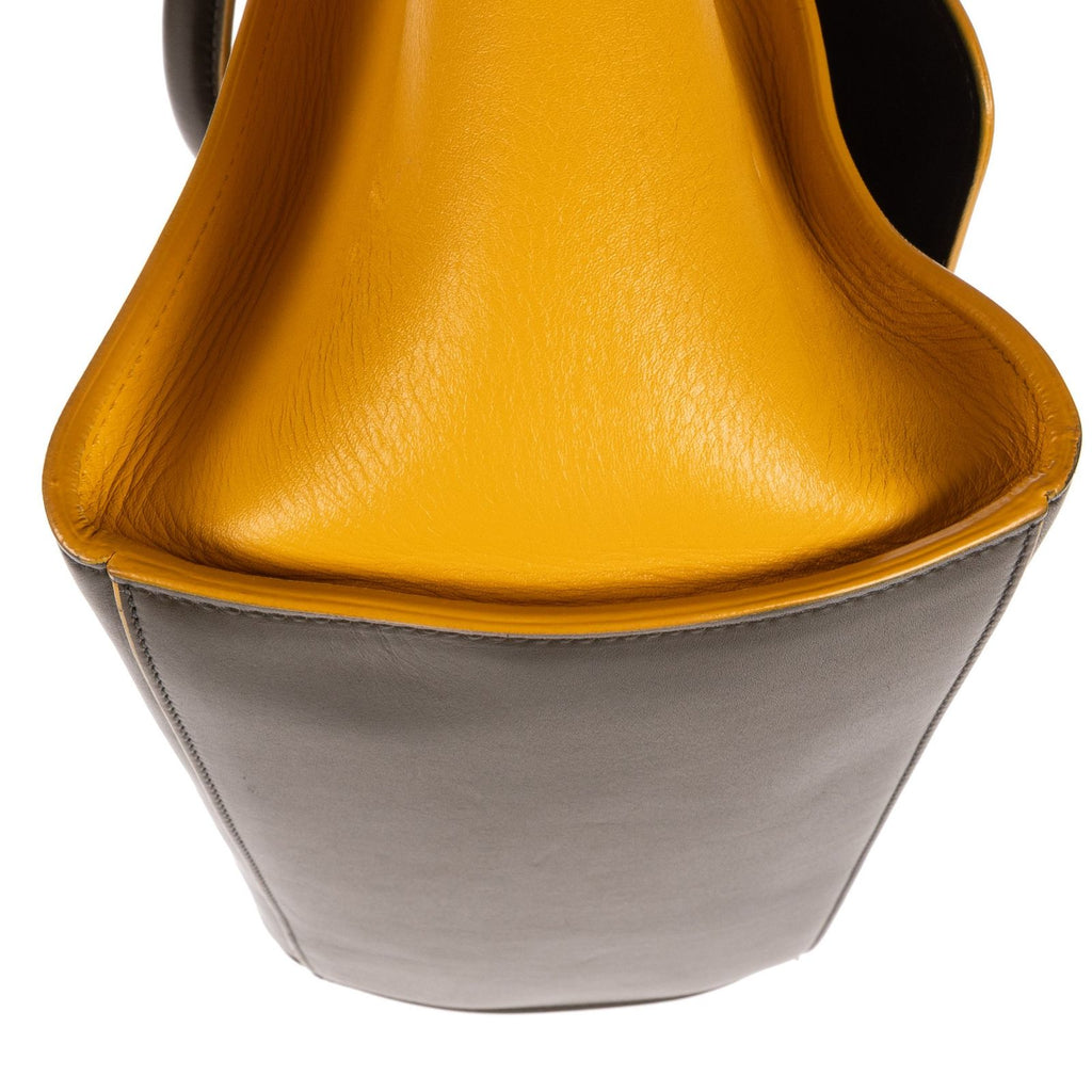 Celine Trapeze Khaki Color Yellow Calfskin Leather Shoulder — view 8