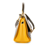 Celine Trapeze Khaki Color Yellow Calfskin Leather Shoulder — view 4