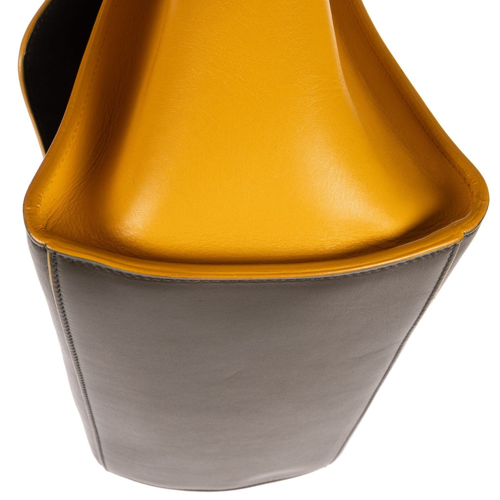 Celine Trapeze Khaki Color Yellow Calfskin Leather Shoulder — view 7