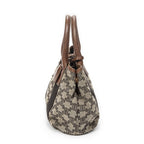 Celine Buckle Top Handle Tote Brown Beige Macadam Canvas — view 3