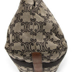 Celine Buckle Top Handle Tote Brown Beige Macadam Canvas — view 7