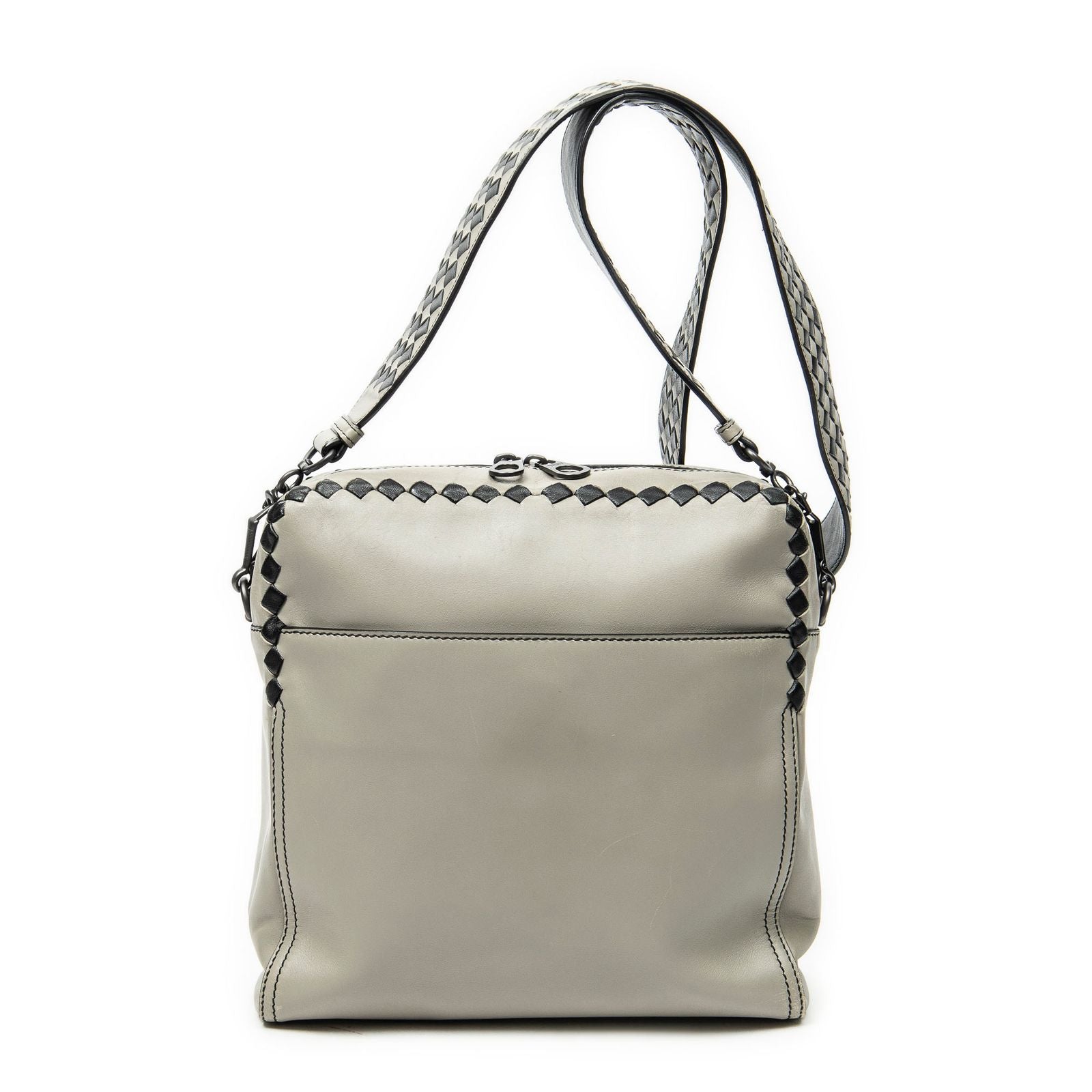 Bottega Veneta Square Zip Crossbody Top Smooth Calfskin