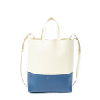 Celine Small Vertical Cabas Tote Ivory Blue Gray Leather
