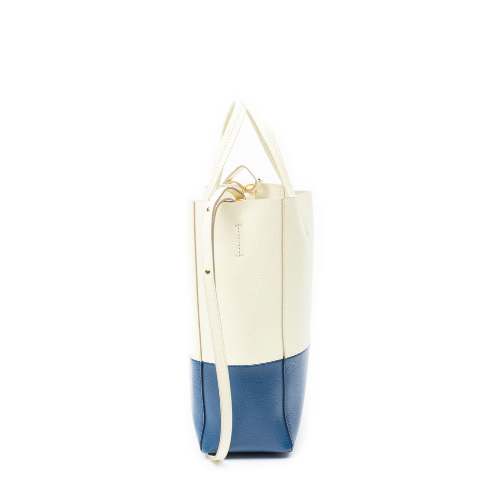 Celine Small Vertical Cabas Tote Ivory Blue Gray Leather — view 4