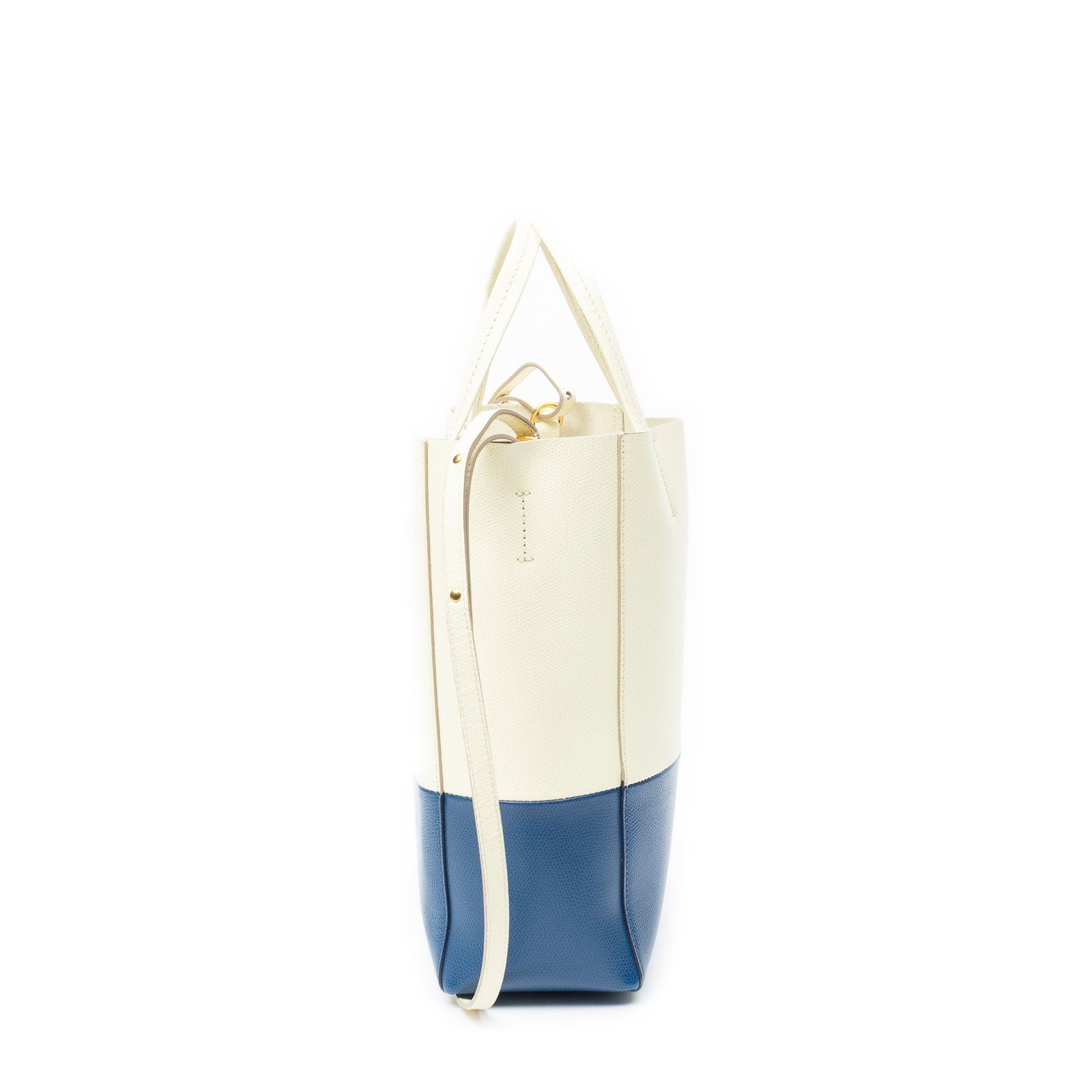 Celine Small Vertical Cabas Tote Ivory Blue Gray Leather — view 4