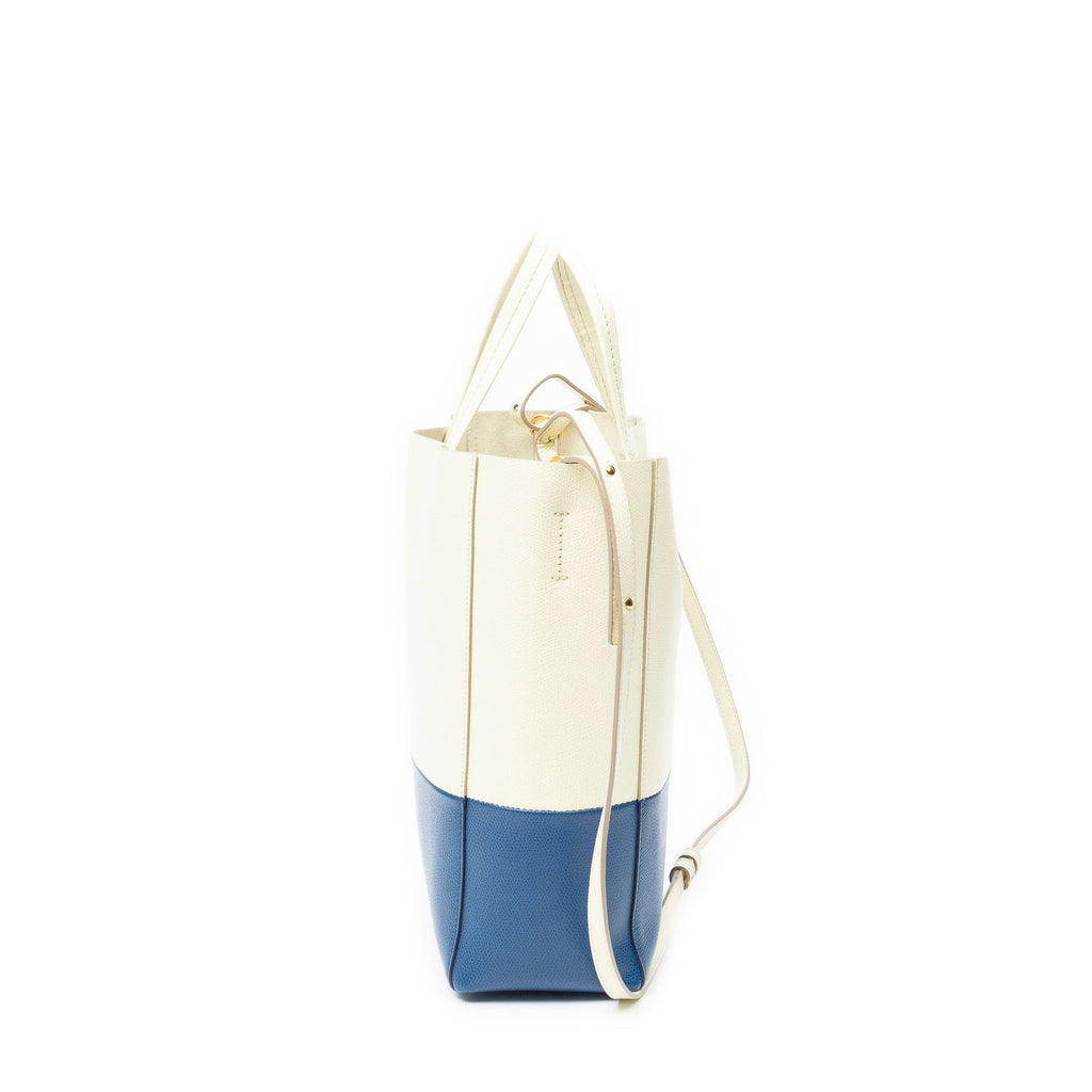 Celine Small Vertical Cabas Tote Ivory Blue Gray Leather — view 3