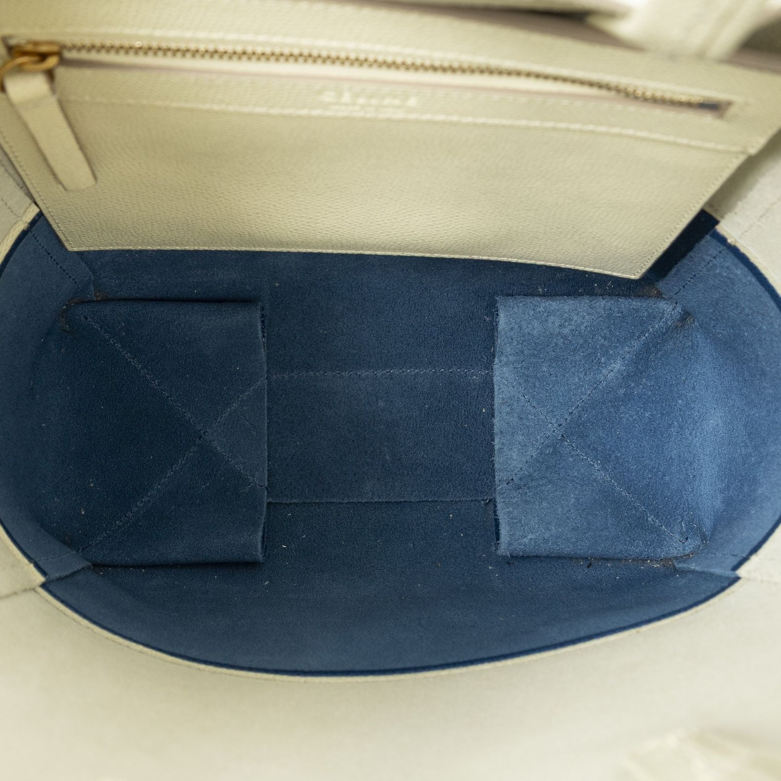 Celine Small Vertical Cabas Tote Ivory Blue Gray Leather — view 9