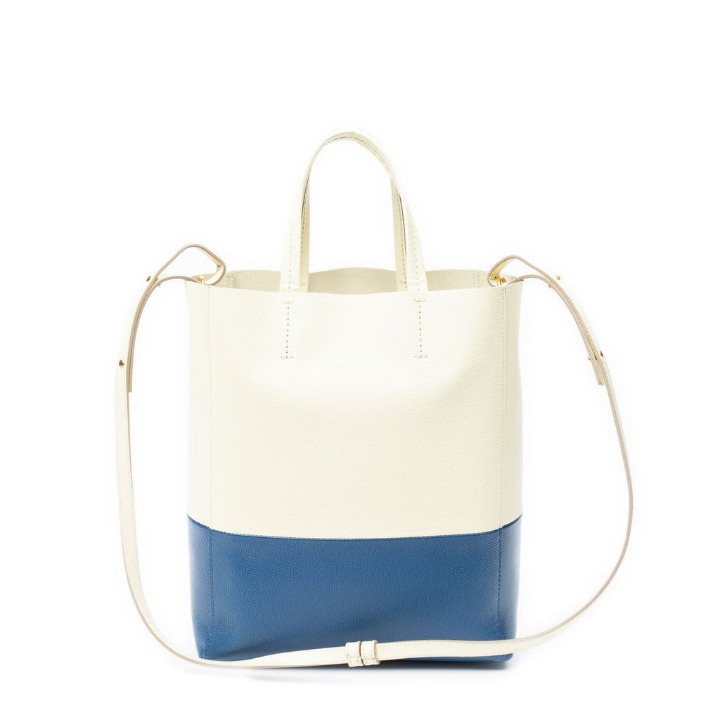 Celine Small Vertical Cabas Tote Ivory Blue Gray Leather — view 5
