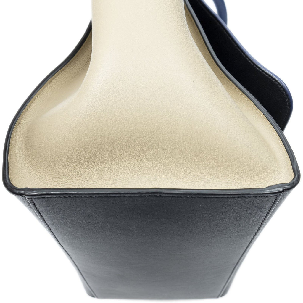 Celine Tricolor Trapeze Black Beige Blue Smooth Leather Shoulder — view 8