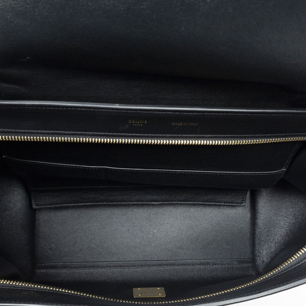 Celine Tricolor Trapeze Black Beige Blue Smooth Leather Shoulder — view 9