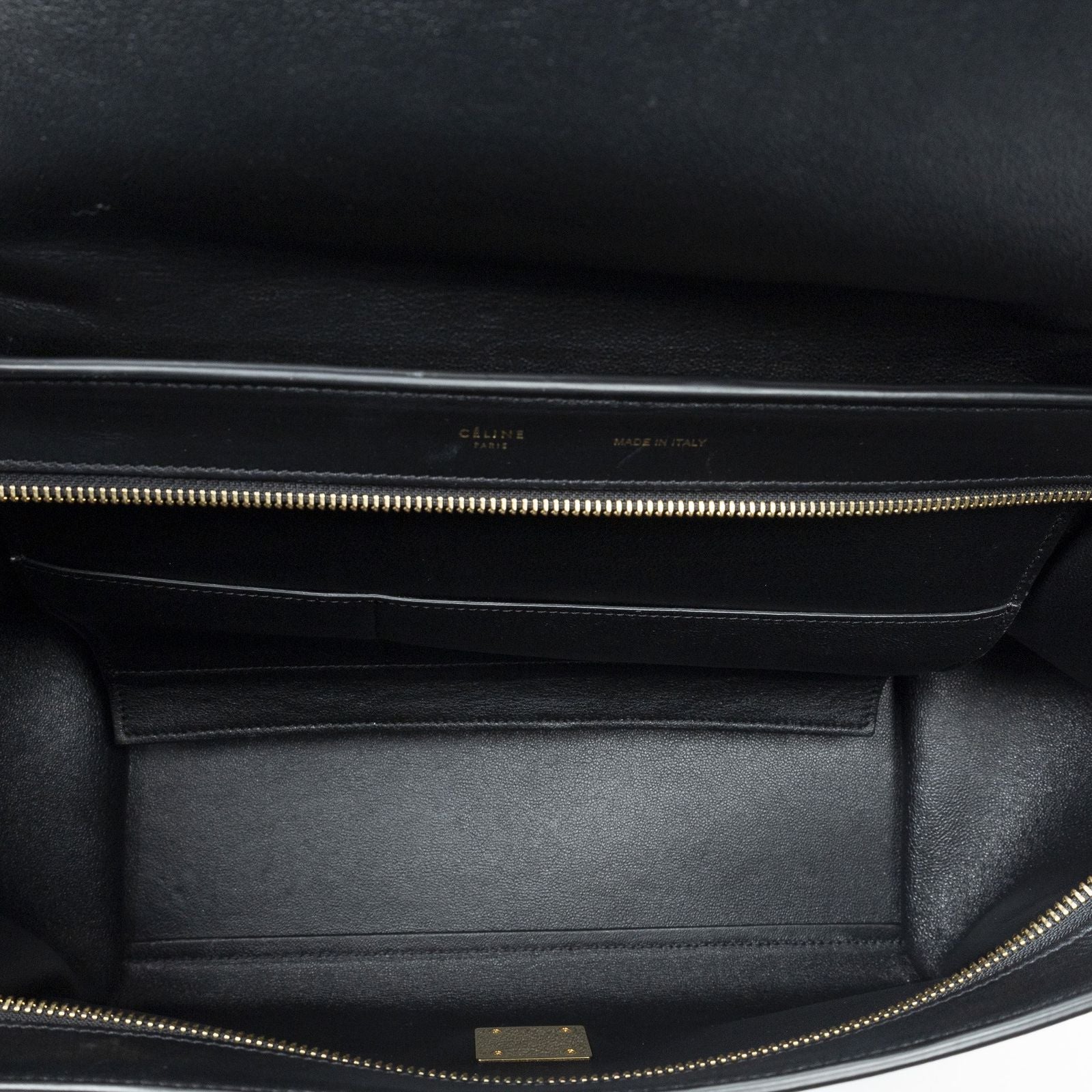 Celine Tricolor Trapeze Black Beige Blue Smooth Leather Shoulder — view 9