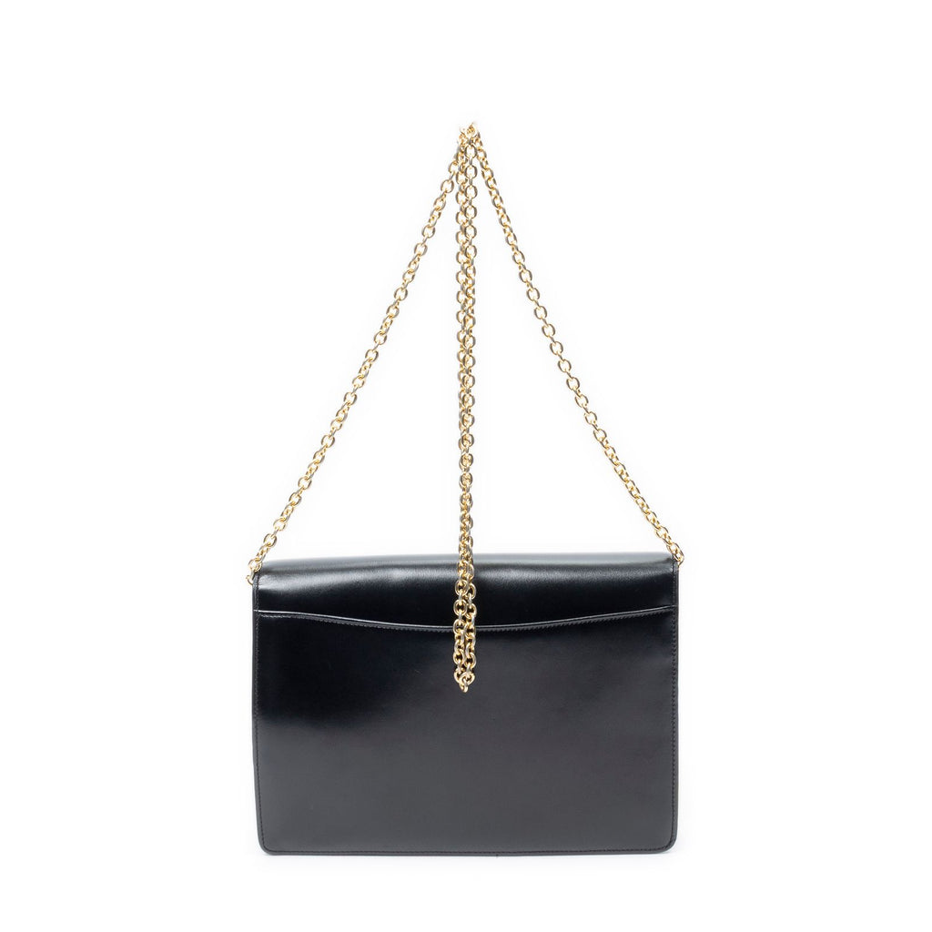 Celine Vintage Flap Crossbody Black Smooth Calfskin — view 5