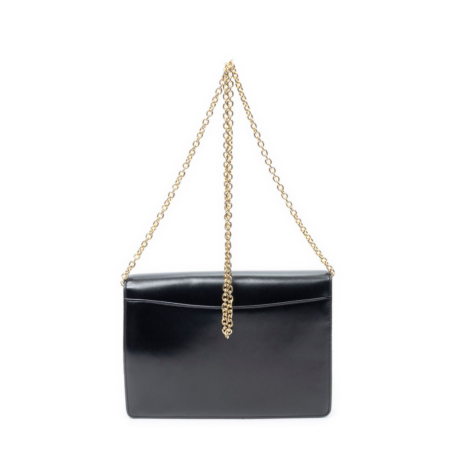 Celine Vintage Flap Crossbody Black Smooth Calfskin — view 5