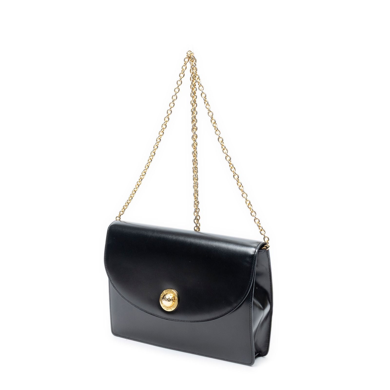 Celine Vintage Flap Crossbody Black Smooth Calfskin — view 2