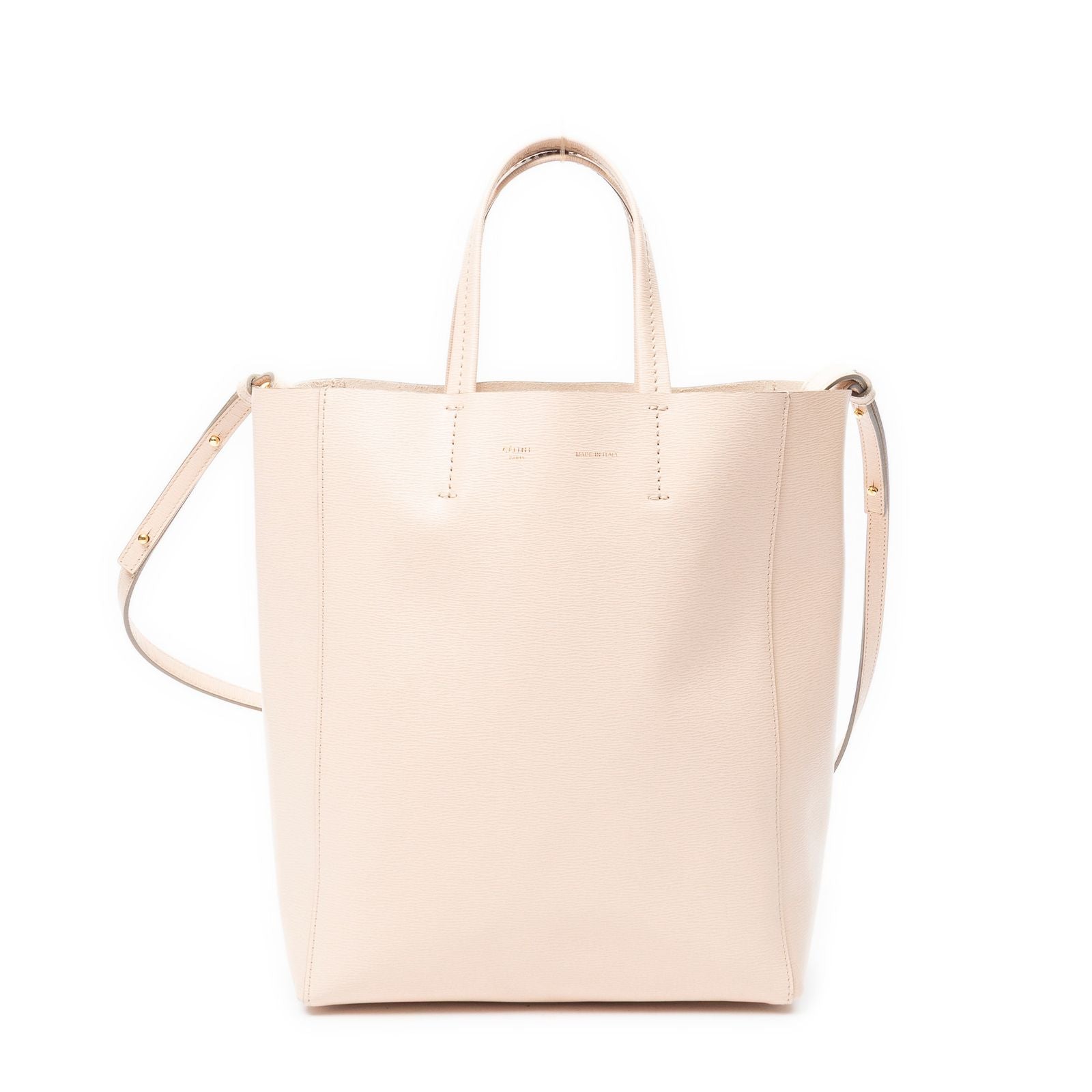 Celine Small Vertical Cover Tote Pink Gray Leather
