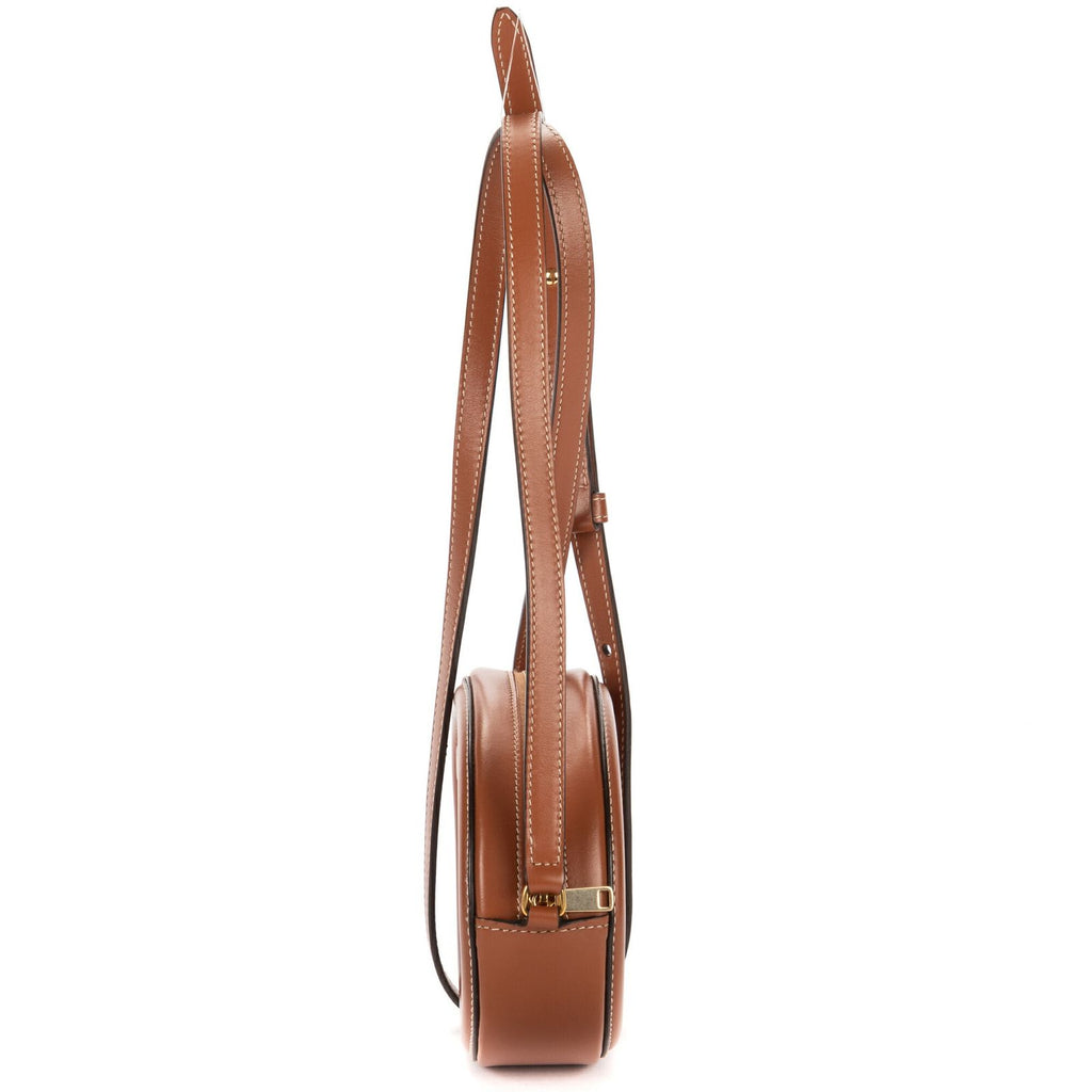 Celine Cuir Triomphe Oval Purse Brown Calfskin Leather Shoulder — view 4