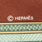 Hermes Scarf Red Brown Green Silk — view 4