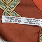 Hermes Scarf Red Brown Green Silk — view 5