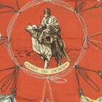 Hermes Scarf Red Brown Green Silk — view 3
