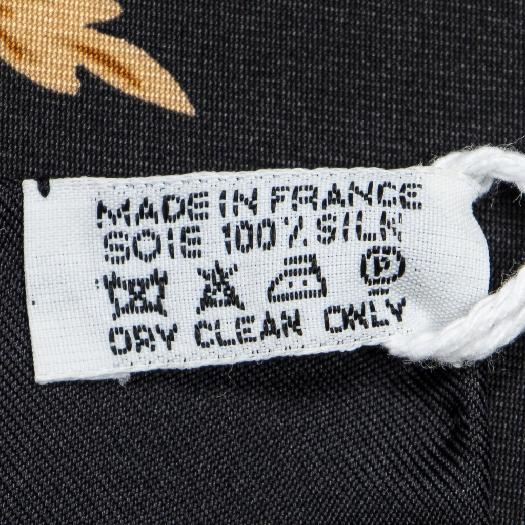 Hermes Scarf Black Gold Silk — view 5