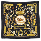 Hermes Scarf Black Gold Silk — view 2