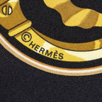 Hermes Scarf Black Gold Silk — view 4