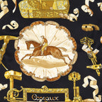 Hermes Scarf Black Gold Silk — view 3