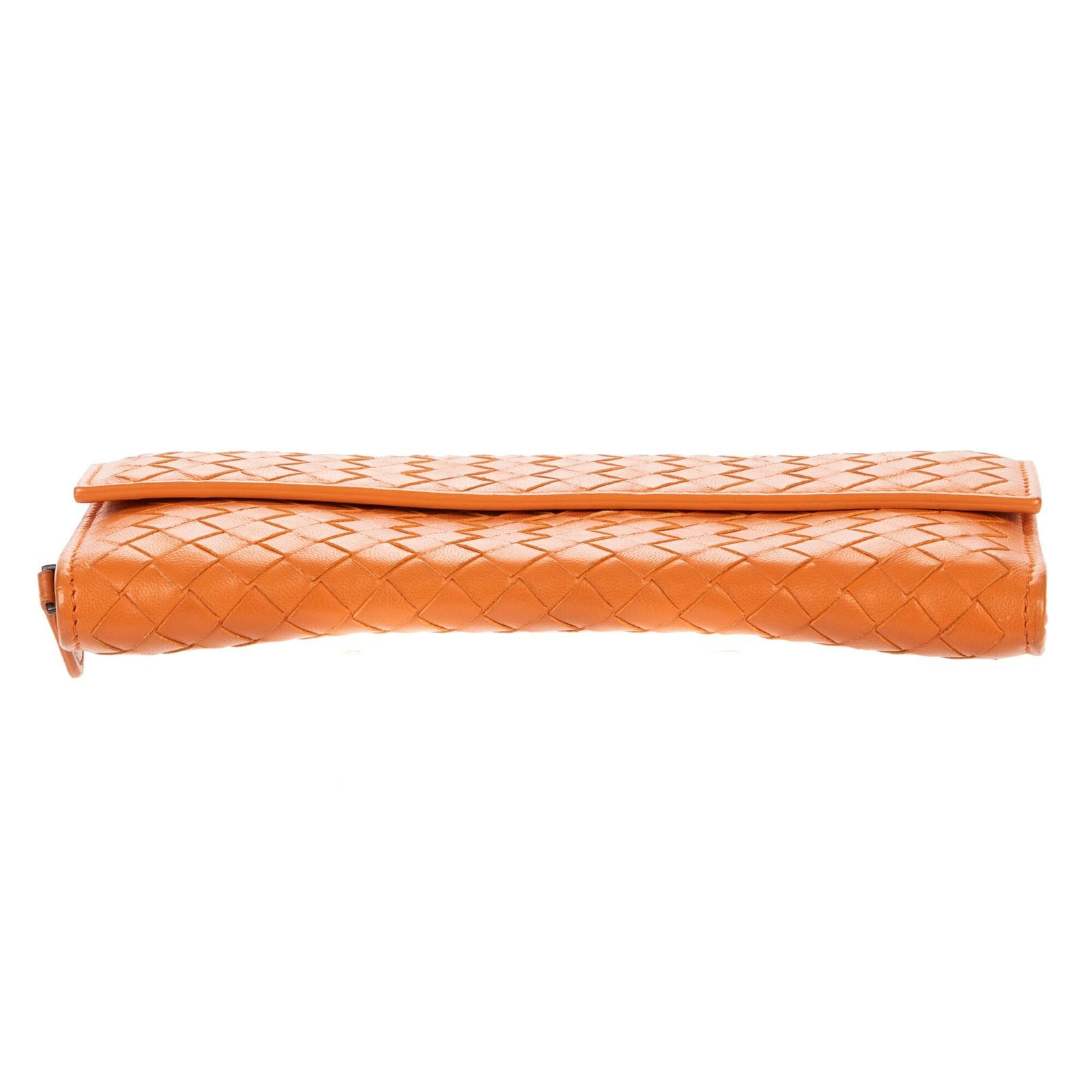 Bottega Venetal Flap Walletorange Intrecciato Calfskin Leathera Wallet — view 6