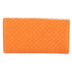 Bottega Venetal Flap Walletorange Intrecciato Calfskin Leathera Wallet — view 5