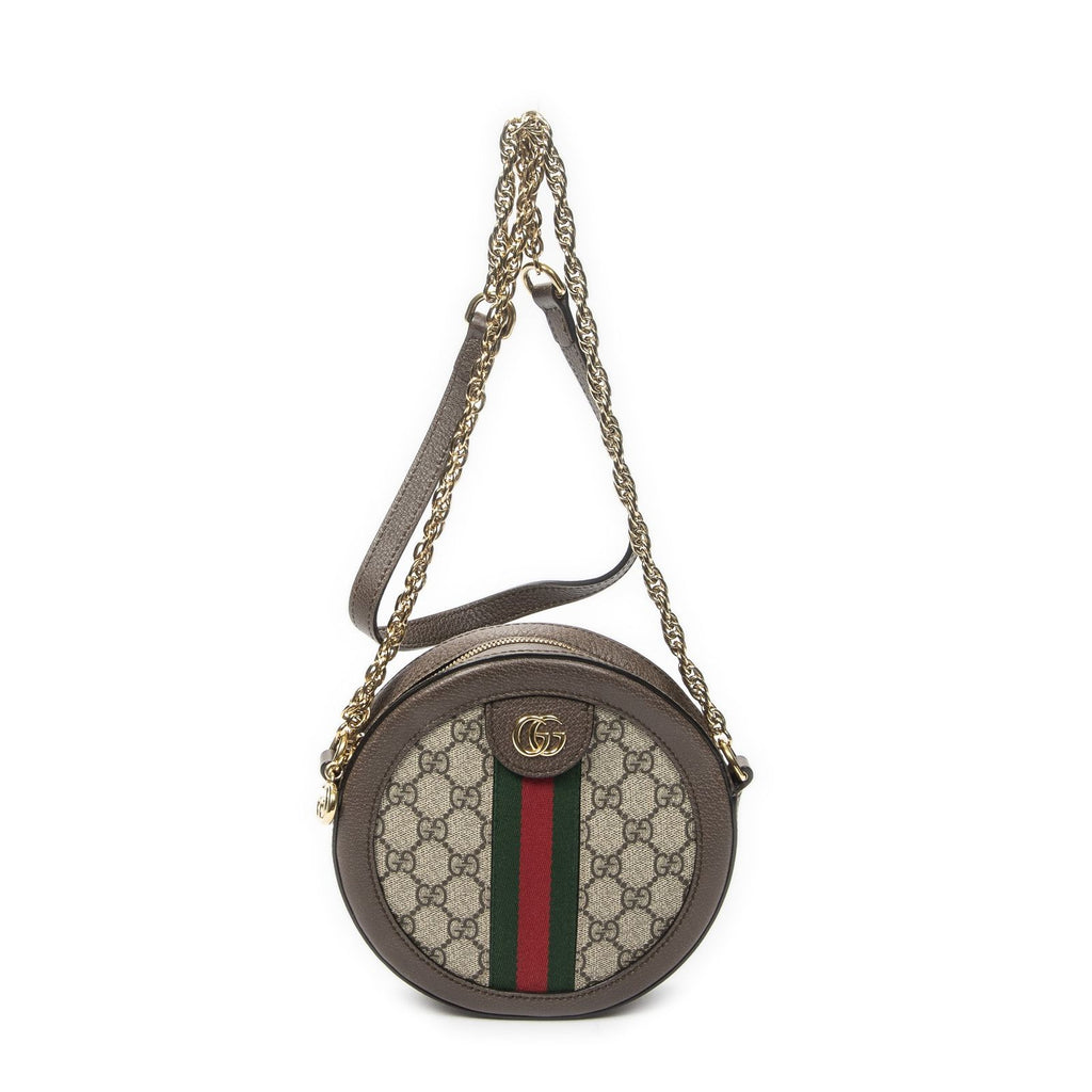 Gucci Mini Web Ophidia Crossbody Beige Brown Supreme Canvas