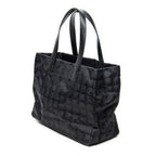 Chanel New Travel Line Medium Shopping Tote Black Nylon Canvas — view 2