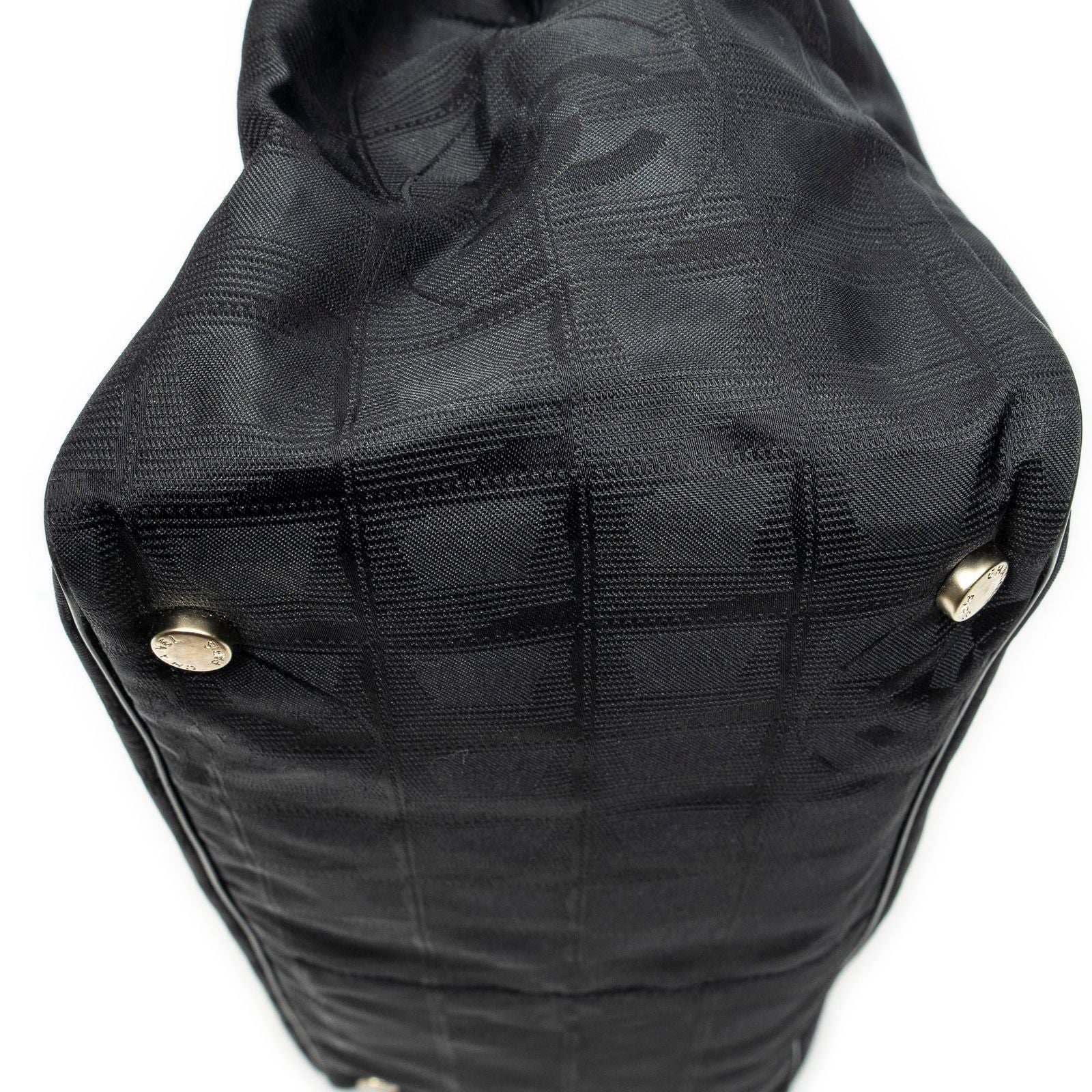 Chanel New Travel Line Medium Shopping Tote Black Nylon Canvas — view 7