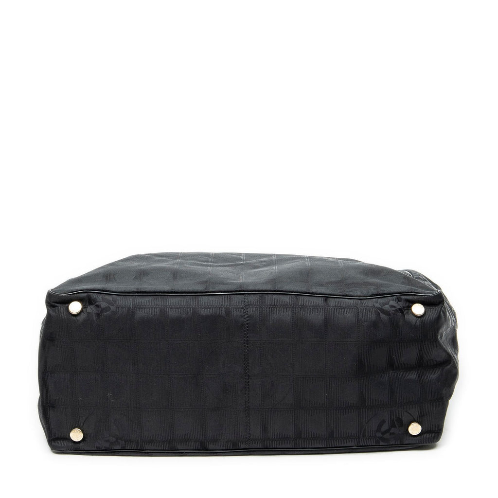 Chanel New Travel Line Medium Shopping Tote Black Nylon Canvas — view 6