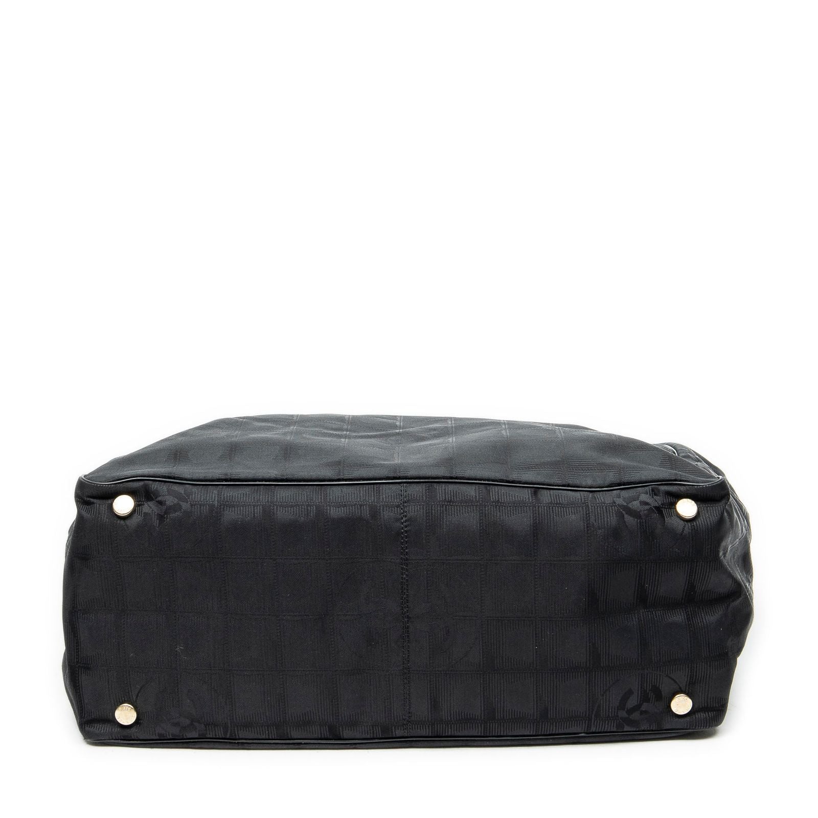 Chanel New Travel Line Medium Shopping Tote Black Nylon Canvas — view 6