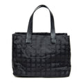 Chanel New Travel Line Medium Shopping Tote Black Nylon Canvas
