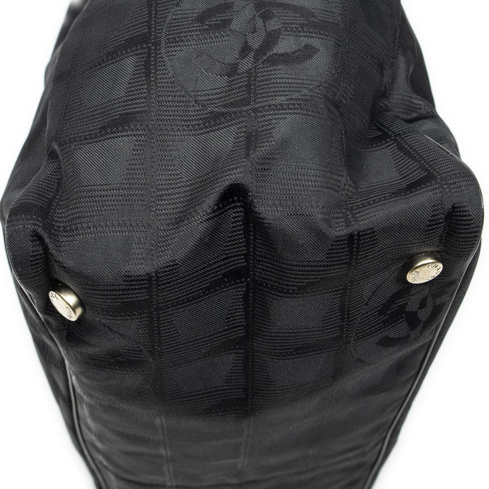 Chanel New Travel Line Medium Shopping Tote Black Nylon Canvas — view 8