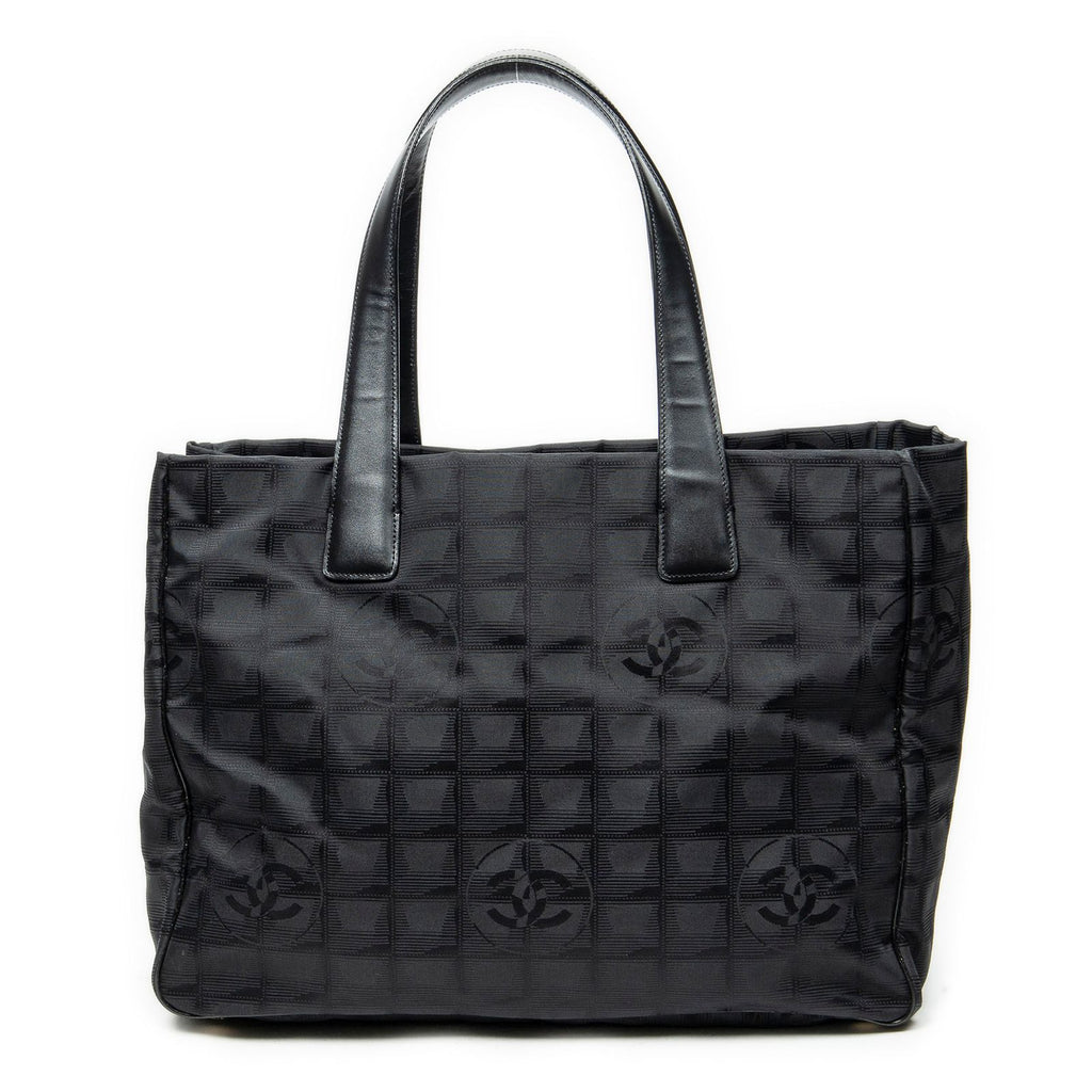 Chanel New Travel Line Medium Shopping Tote Black Nylon Canvas — view 5