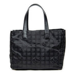 Chanel New Travel Line Medium Shopping Tote Black Nylon Canvas — view 5