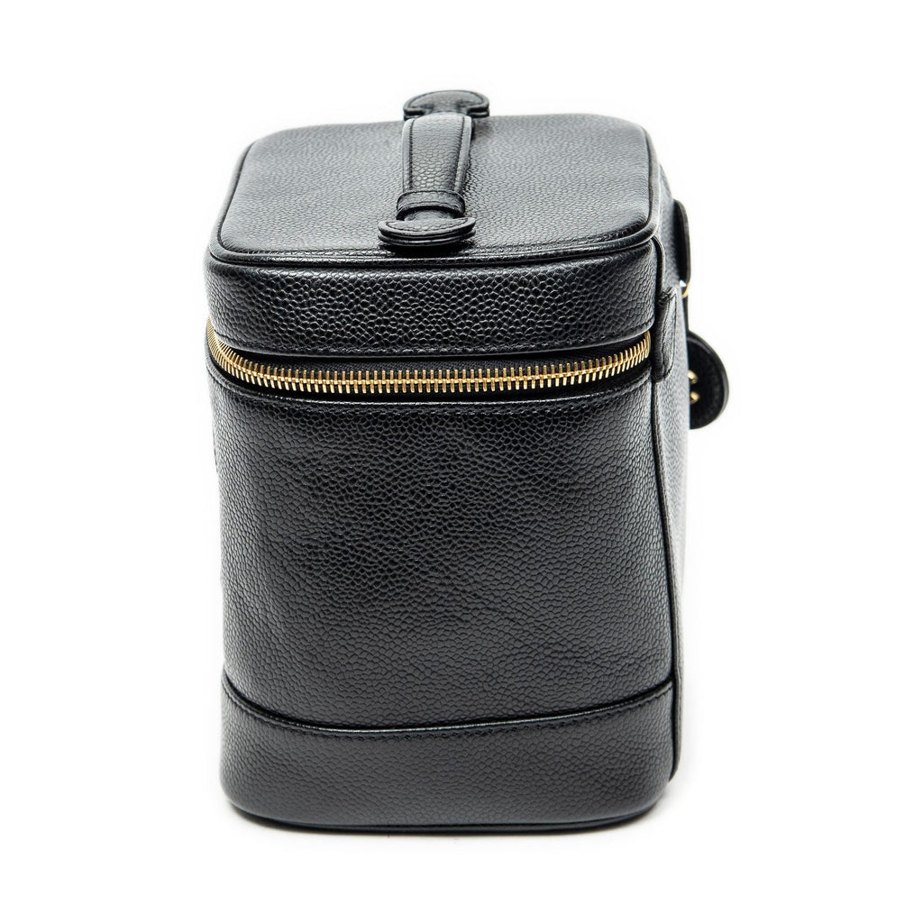 Chanel Timeless Tall Vanity Case Black Caviar Leather — view 3
