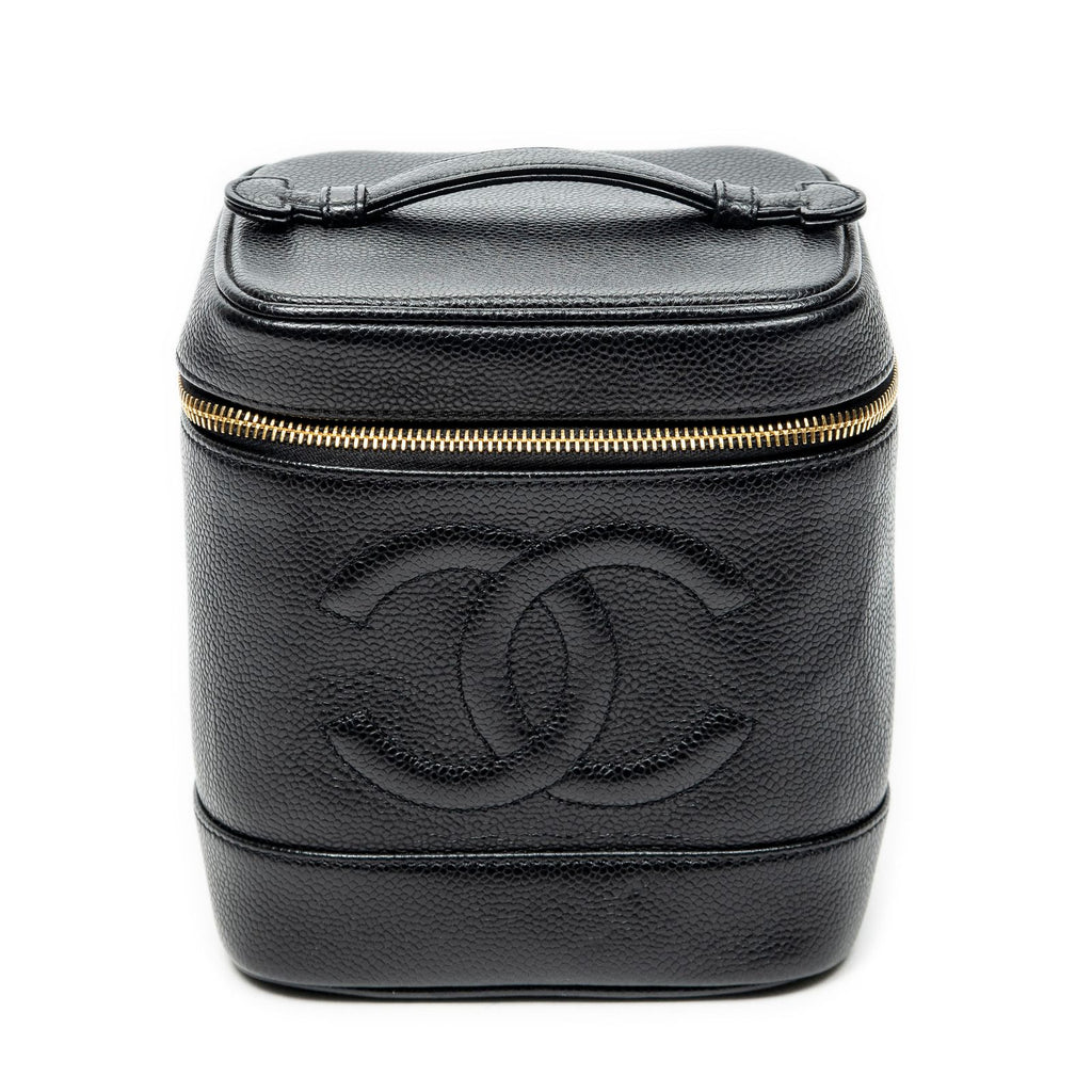 Chanel Timeless Tall Vanity Case Black Caviar Leather