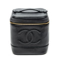 Chanel Timeless Tall Vanity Case Black Caviar Leather