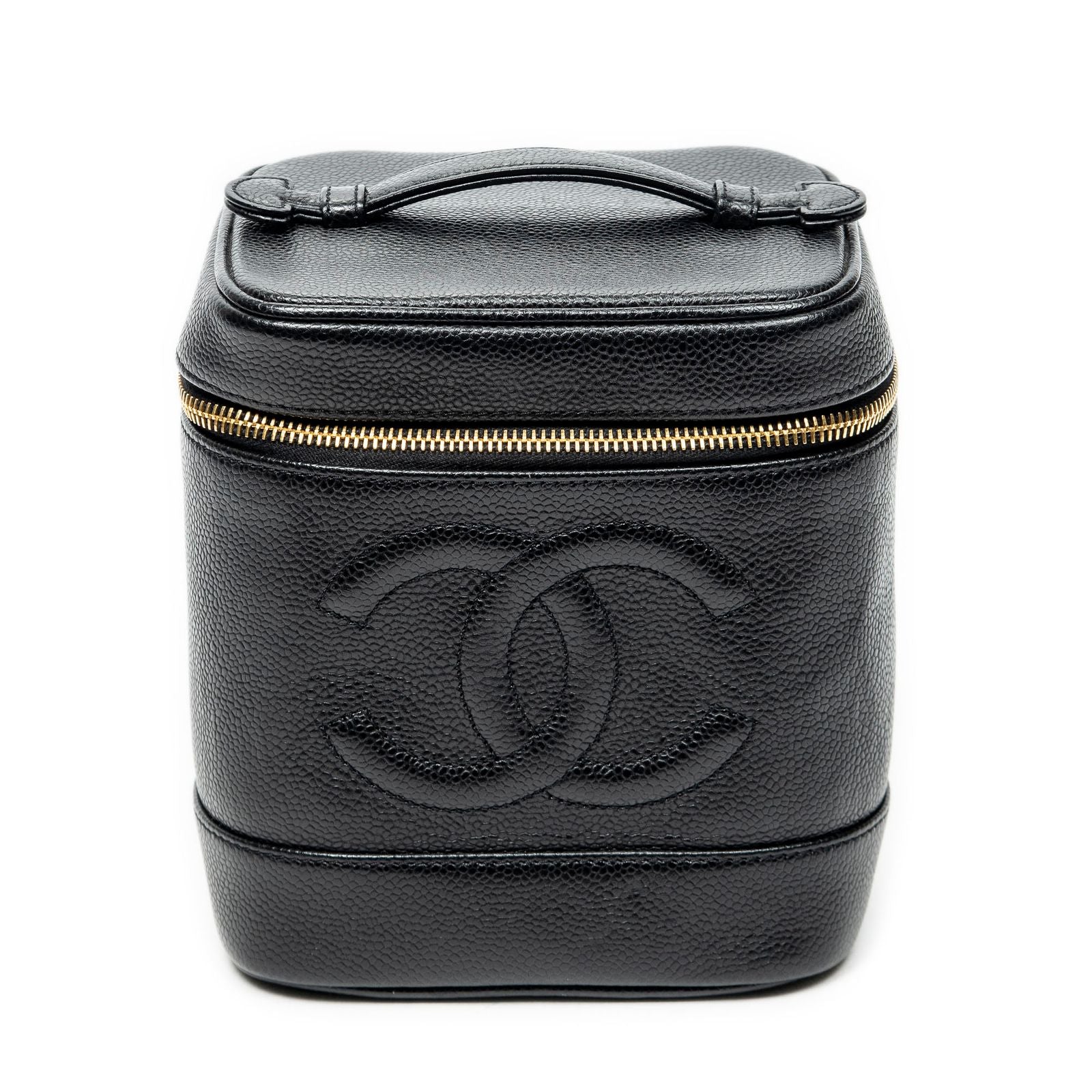 Chanel Timeless Tall Vanity Case Black Caviar Leather
