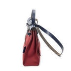 Hermes Herbag Zip Red Blue Toile Officier Handbag