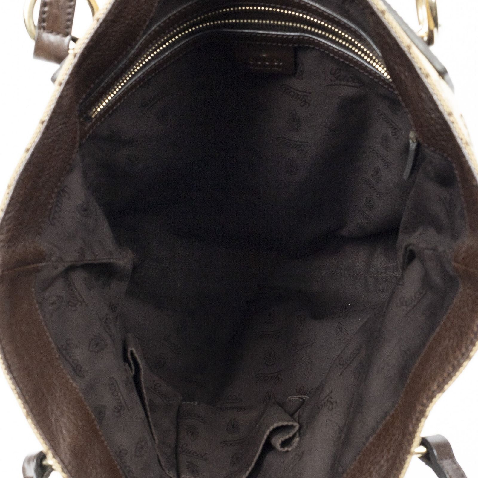 Gucci GG Charm Vertical Tote Beige Brown Canvas — view 9