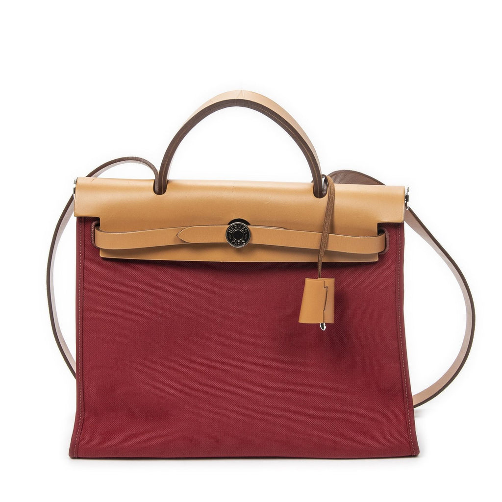 Hermes Herbag Zip Red Tantoile Officier Handbag