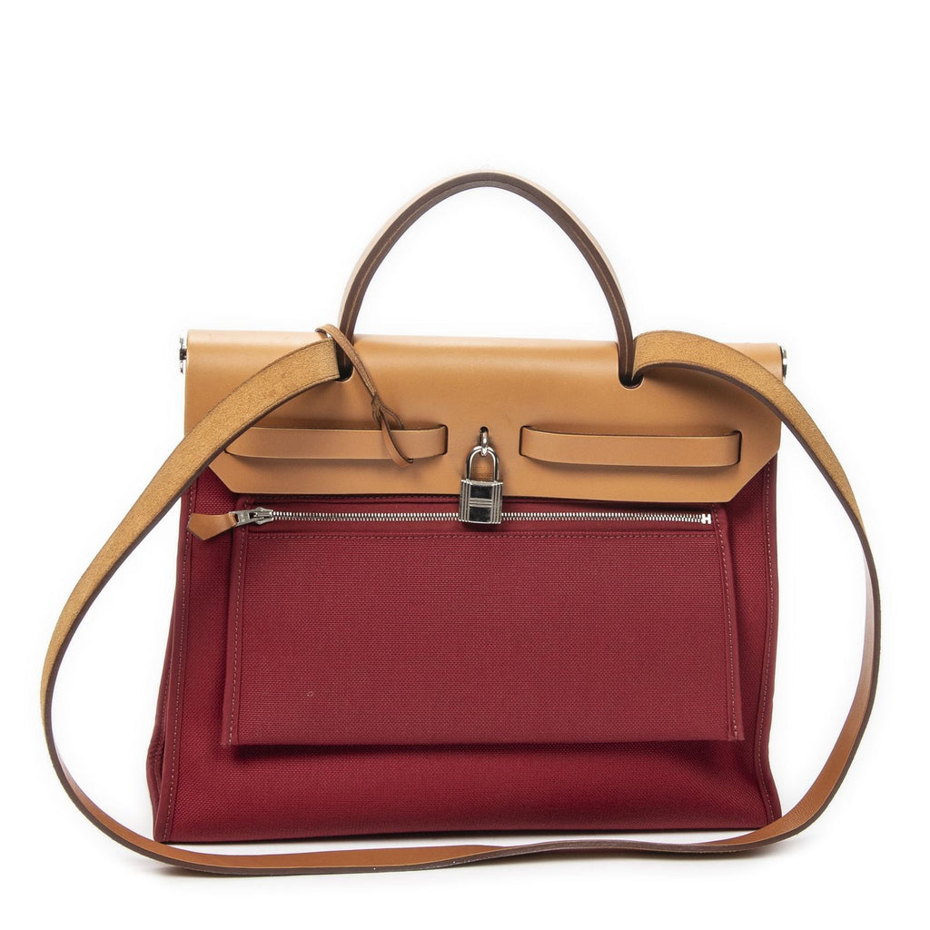Hermes Herbag Zip Red Tantoile Officier Handbag — view 5