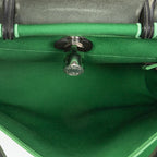 Hermes Herbag Zip Green Black Toile Officier Handbag — view 9