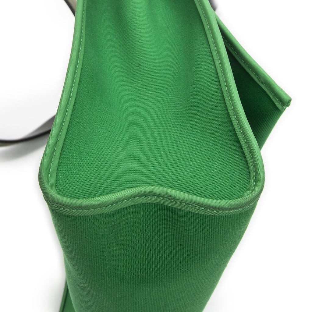 Hermes Herbag Zip Green Black Toile Officier Handbag — view 8