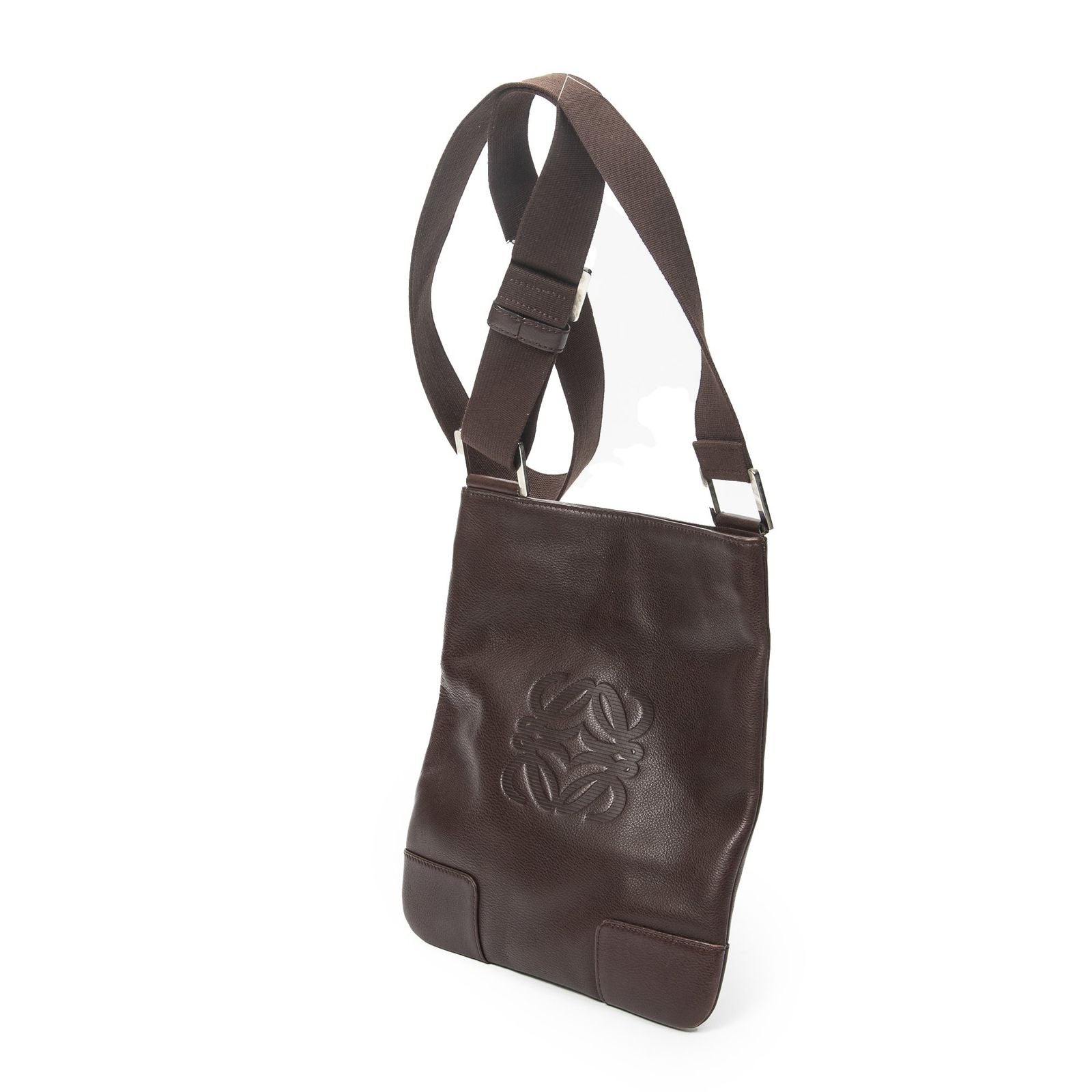 Loewe Anagram Flat Crossbody Brown Calfskin Leather — view 2