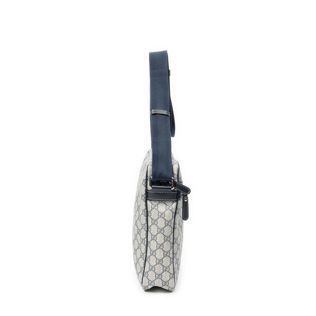 Gucci Half Moon Zip Messenger Gray Navy Supreme Canvas — view 4